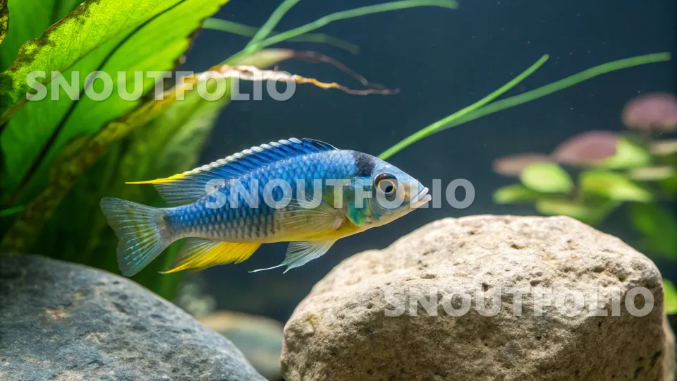 Cheerful Silhouette of the Blue Ram Cichlid