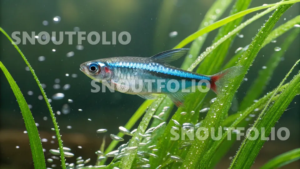 Vivid Presence of the Blue Neon Tetra