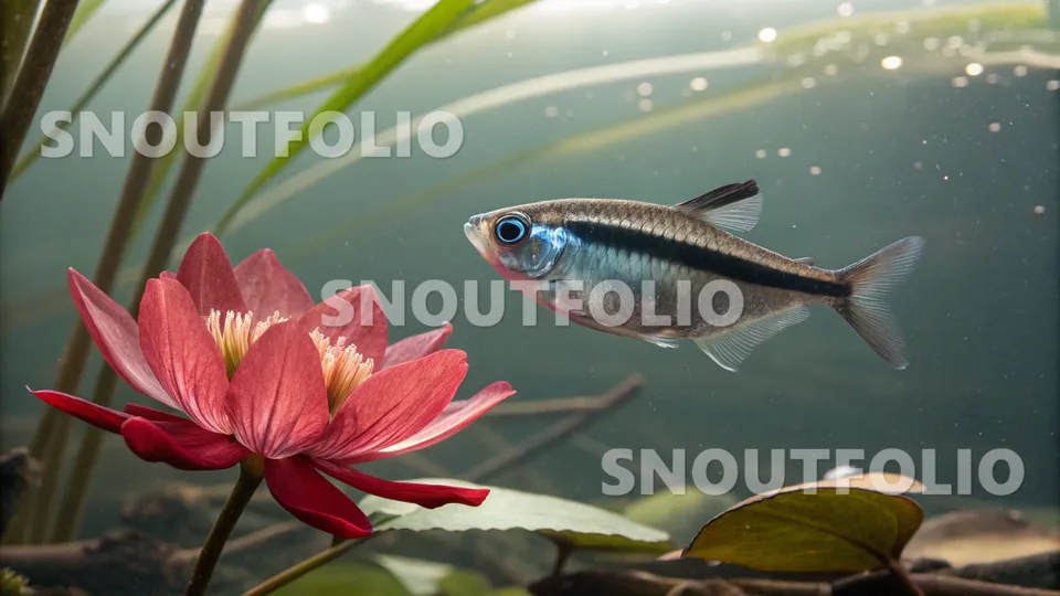 Golden Portrait of the Black Neon Tetra
