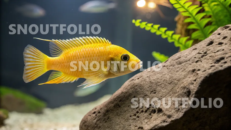 Mighty Pose of the Yellow Ram Cichlid