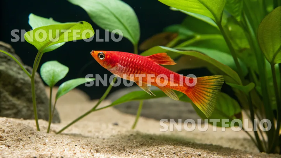 Calm Wanderer of the Neon Red Swordtail