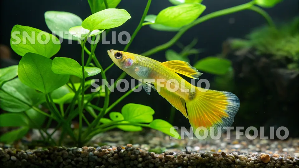 Graceful Spirit of the Neon Yellow Guppy