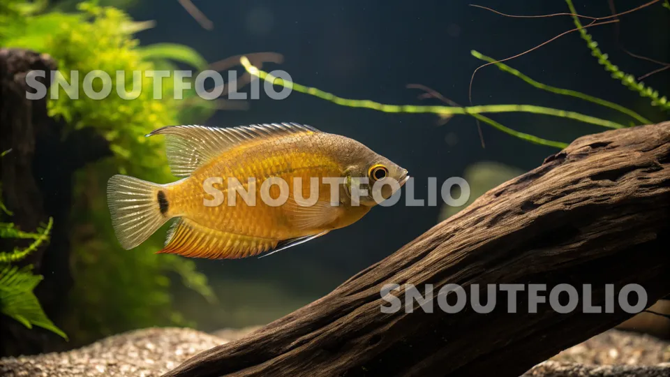 Charming Stride of the Honey Gourami