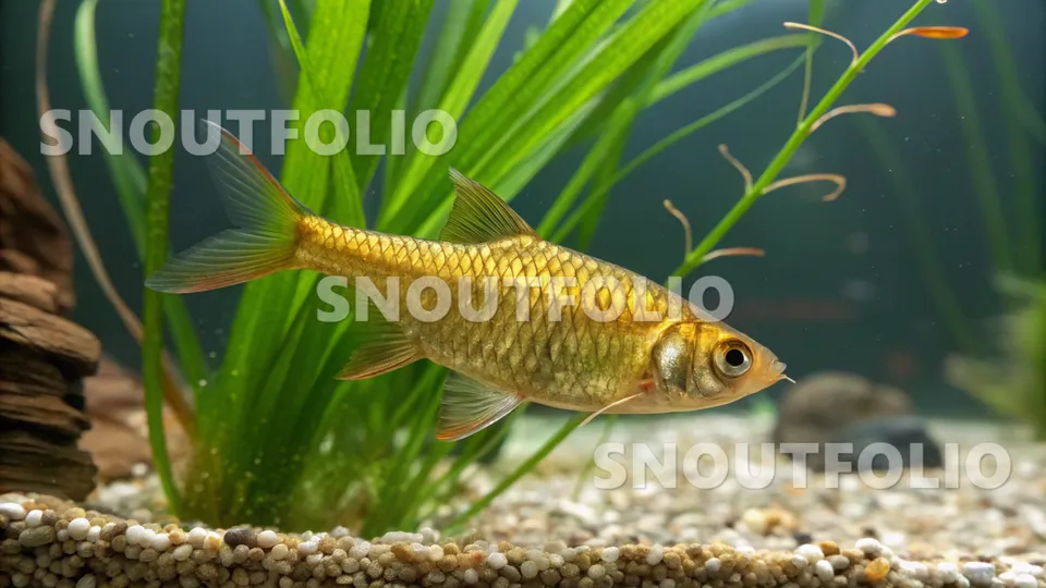 Graceful Pose of the Gold Barb