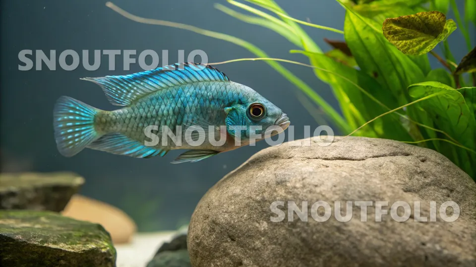 Lively Gaze of the Blue Acara