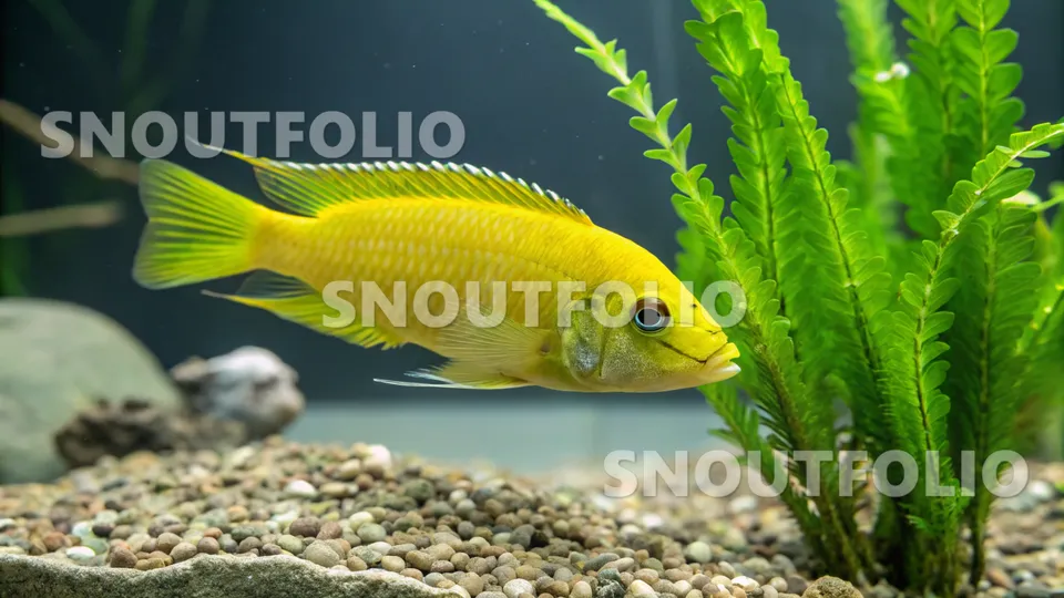 Mighty Silhouette of the Electric Yellow Cichlid