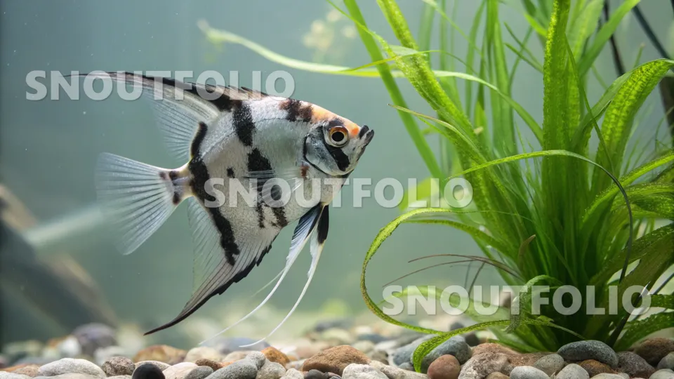 Bright Sight of the Marble Angelfish