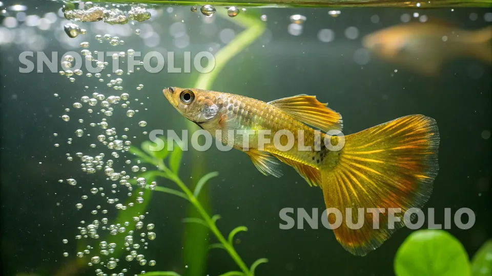 Bold Portrait of the Golden Guppy