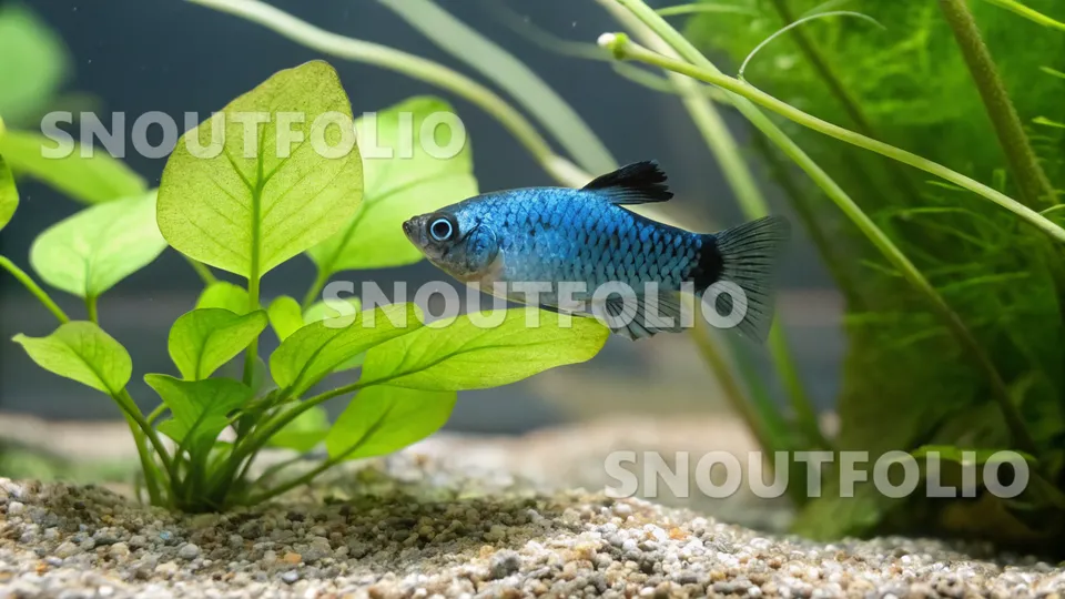 Quiet Stride of the Blue Mickey Mouse Platy
