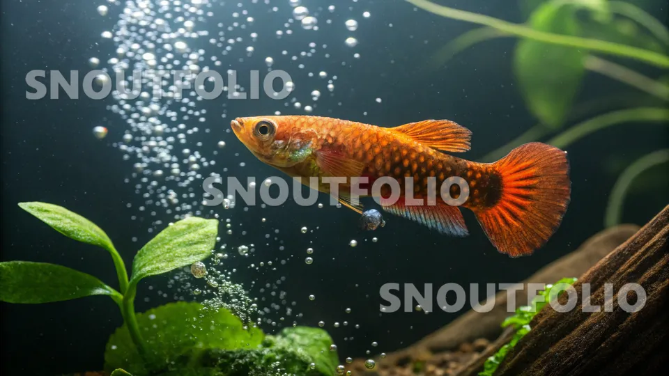 Elegant Stride of the Ember Killifish