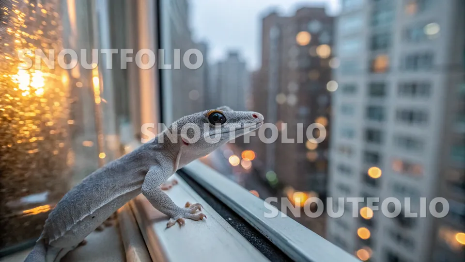 Elegant Charm of the Flat-tailed House Gecko