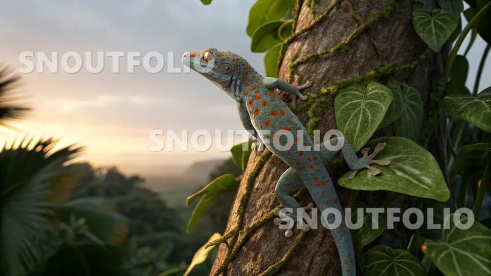 Elegant Flare of the Tokay Gecko