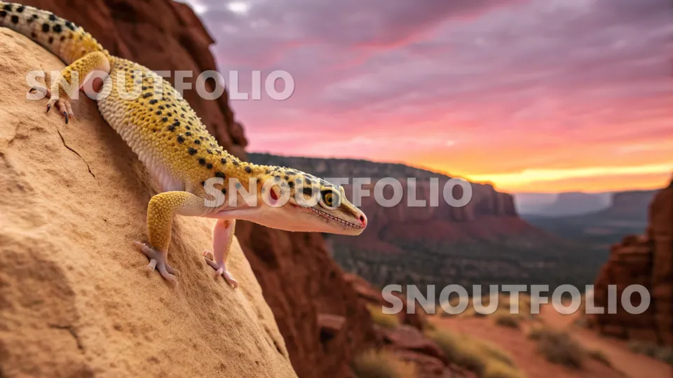 Majestic Silhouette of the Leopard Gecko