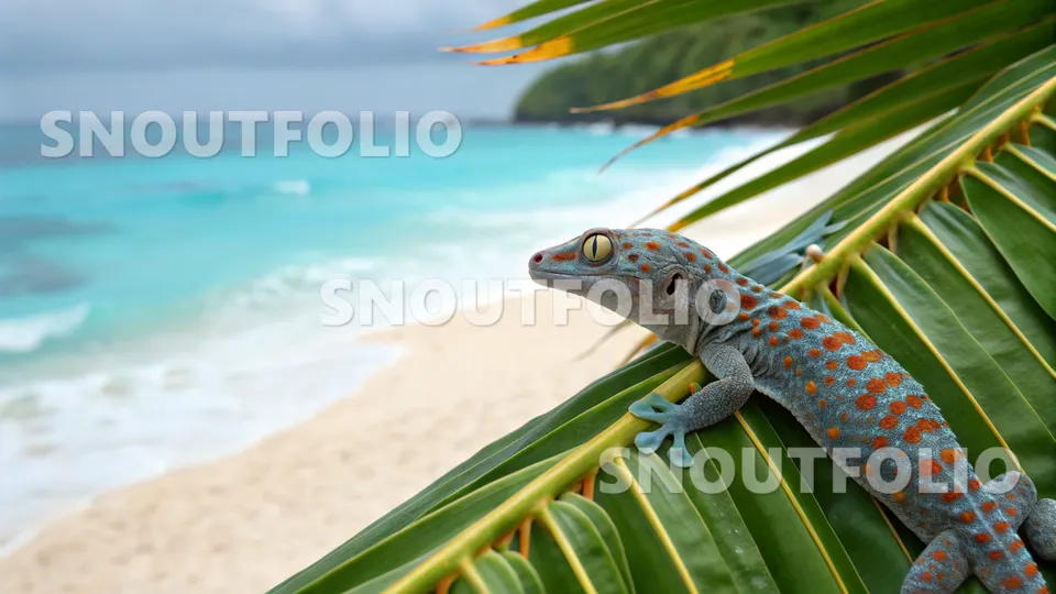 Vivid Portrait of the Tokay Gecko