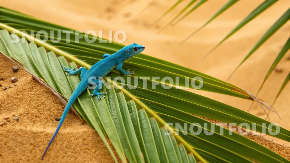 Radiant Presence of the Electric Blue Gecko