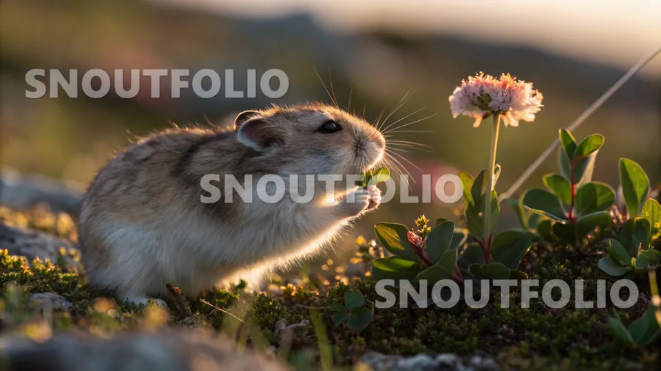 Majestic Glimpse of the Velvet Winter White Hamster
