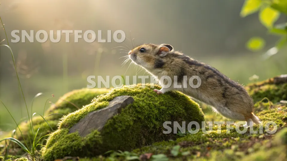 Bright Portrait of the Pebble Dwarf Hamster
