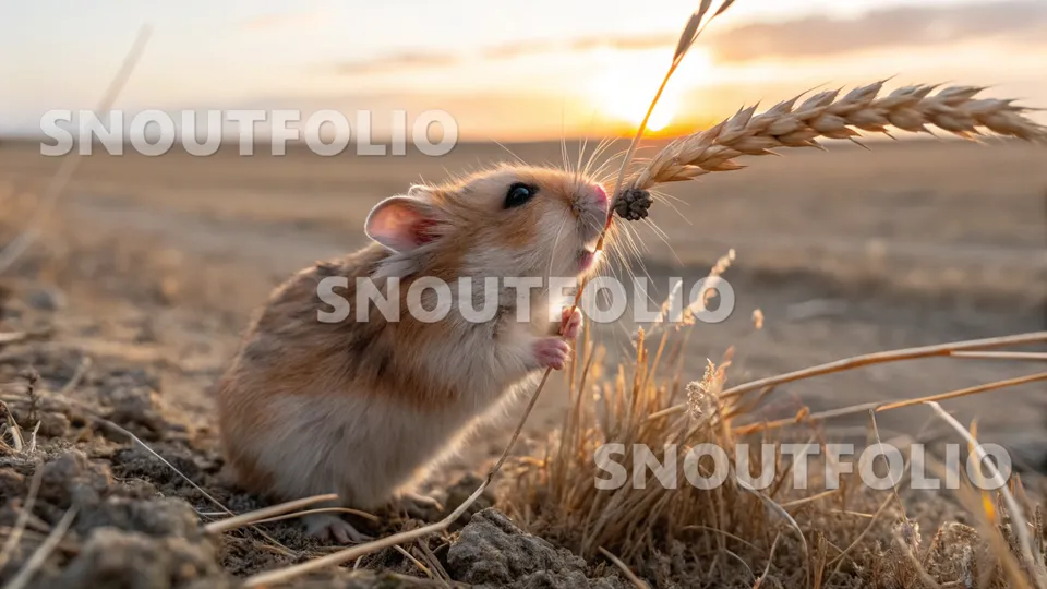 Quiet Essence of the Coral Roborovski Hamster