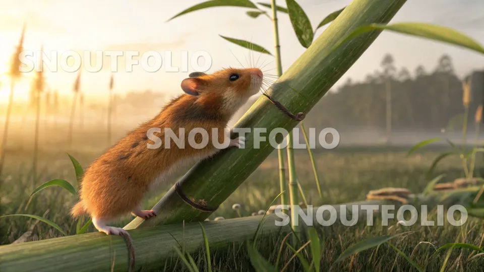 Playful Sight of the Amber Chinese Hamster