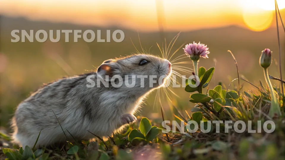 Graceful Gaze of the Pebble Winter White Hamster