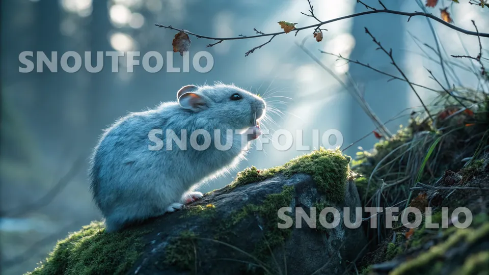 Golden Silhouette of the Frostpetal Campbell’s Hamster