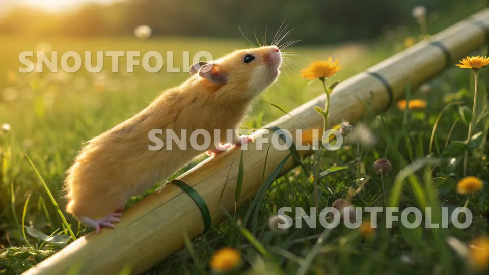 Elegant Silhouette of the Sunbloom Chinese Hamster