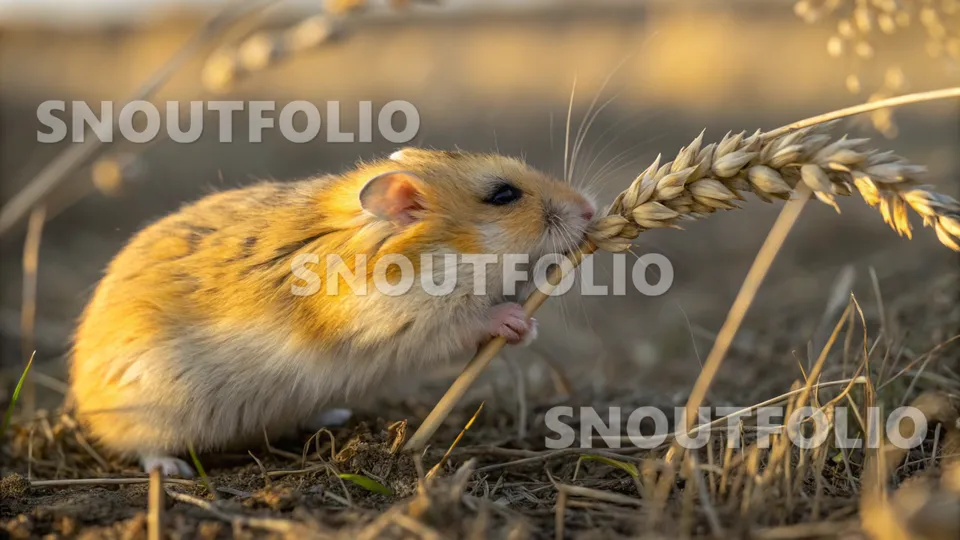 Golden Echo of the Sunbloom Roborovski Hamster