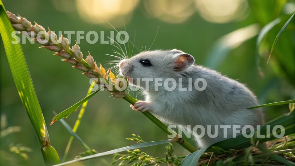 Radiant Gaze of the Frosty Chinese Hamster