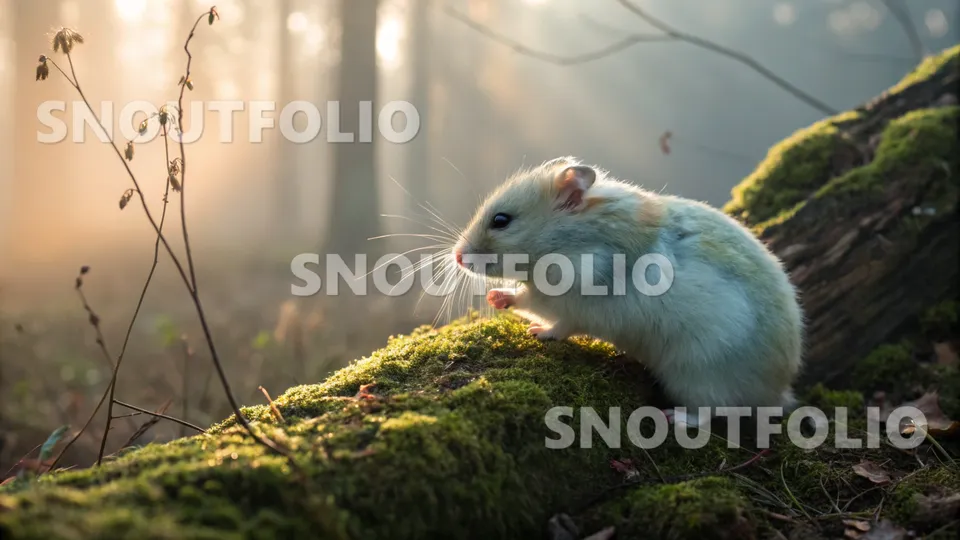 Gentle Portrait of the Opal Campbell’s Hamster