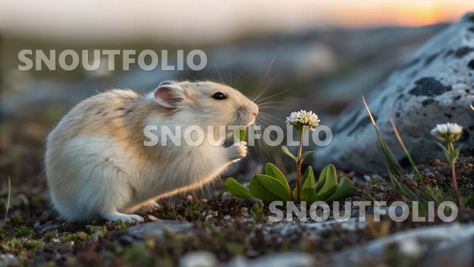 Majestic Charm of the Glow Winter White Hamster