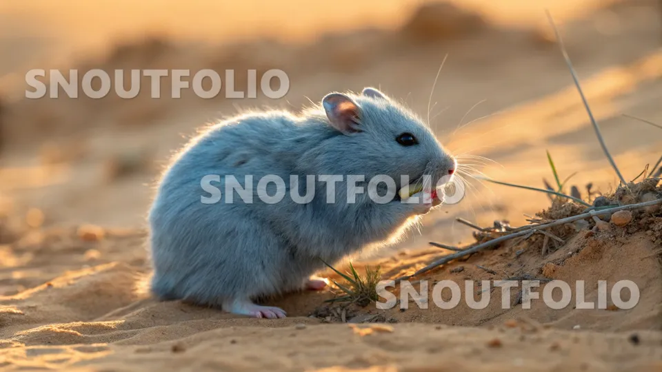 Gentle Gaze of the Cobalt Syrian Hamster
