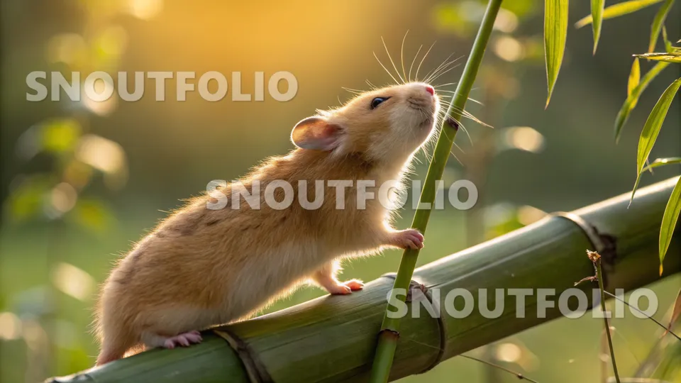 Quiet Portrait of the Honey Chinese Hamster