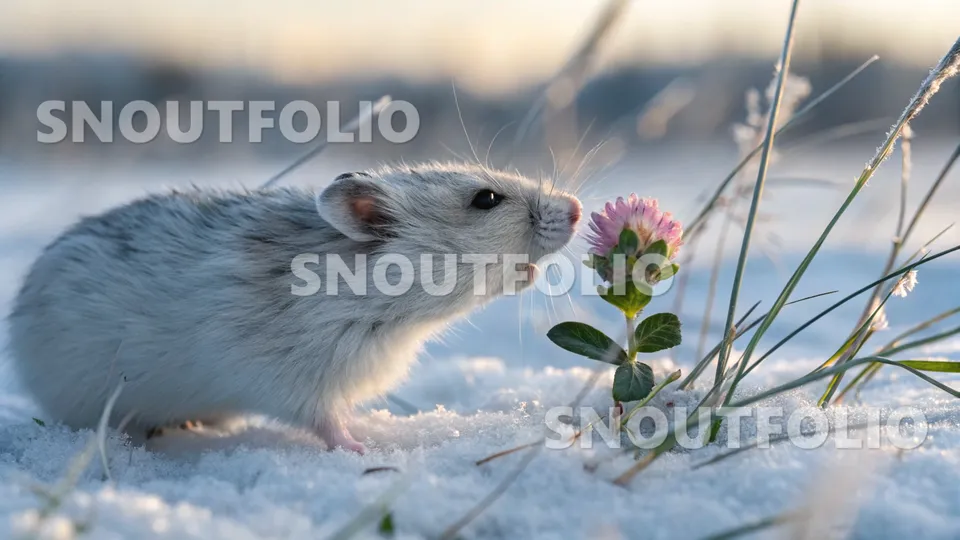 Silent Wanderer of the Frosty Winter White Hamster