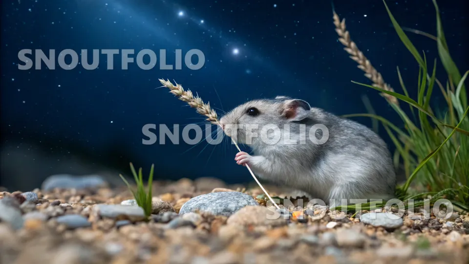 Graceful Whisper of the Moonlit Dwarf Hamster