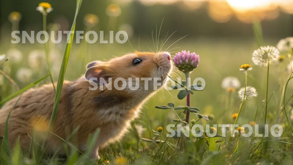 Silent Glimpse of the Amber Syrian Hamster