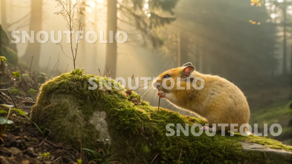 Lively Pose of the Saffron Campbell’s Hamster