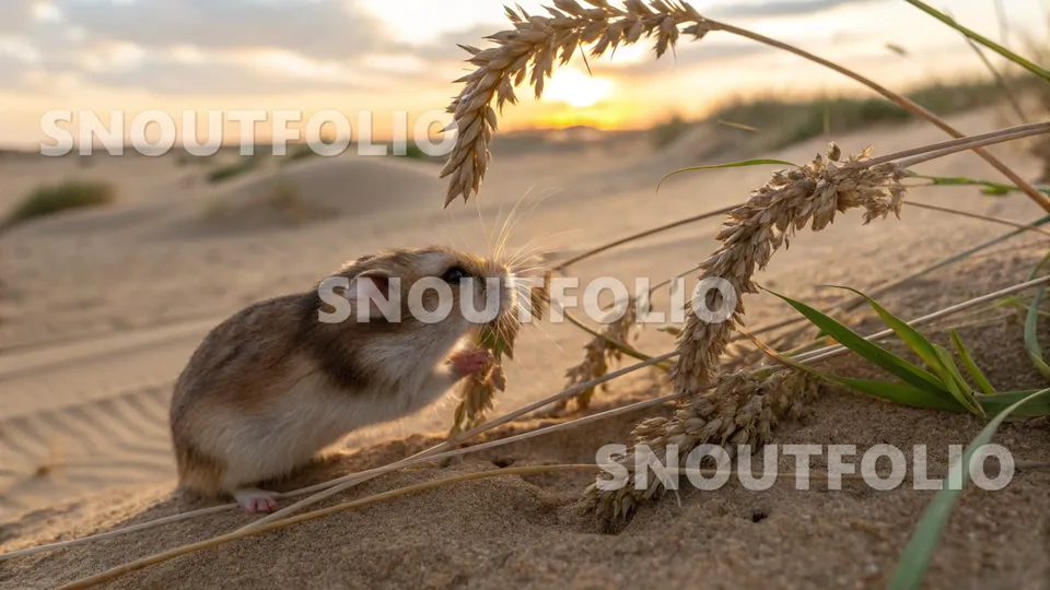 Charming Pose of the Cocoa Roborovski Hamster