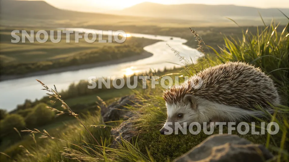 Silent Pose of the Southern White-breasted Hedgehog
