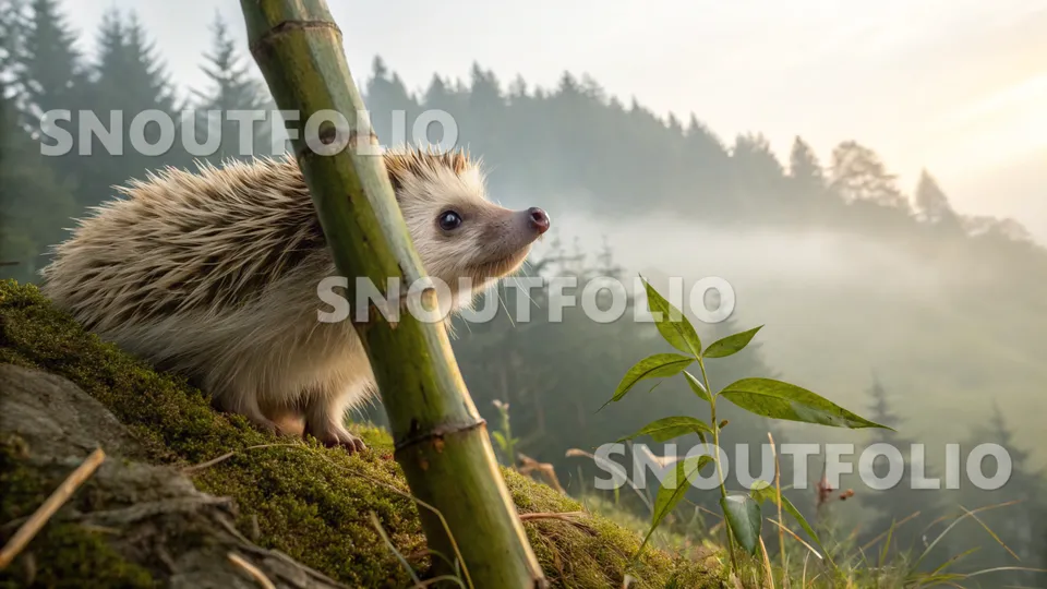 Noble Silhouette of the Amur Hedgehog