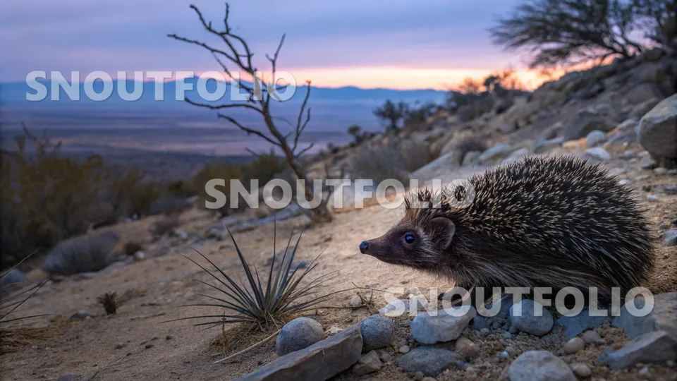 Wild Silhouette of the Brandt’s Hedgehog