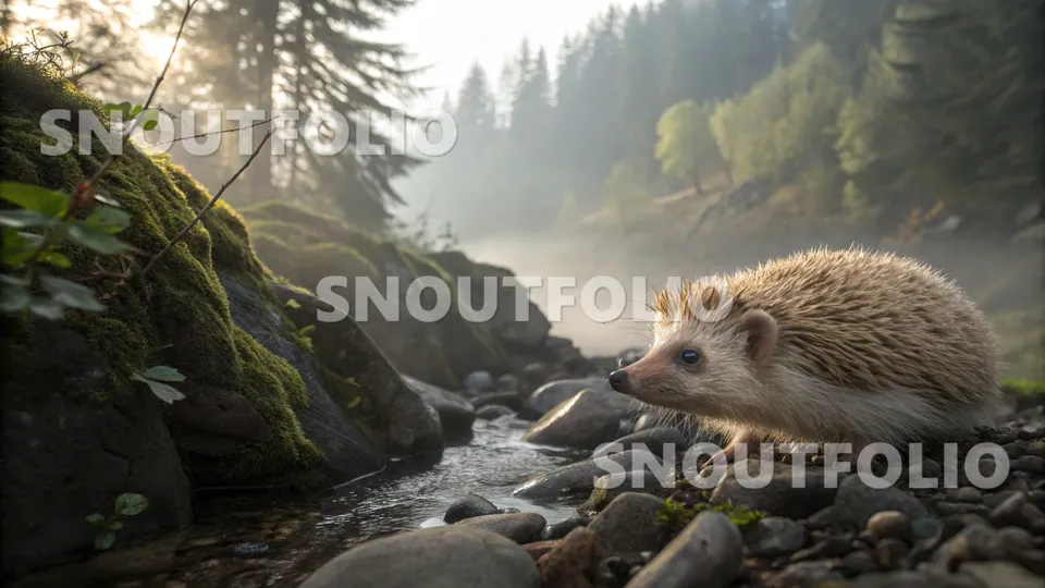 Playful Pose of the Amur Hedgehog