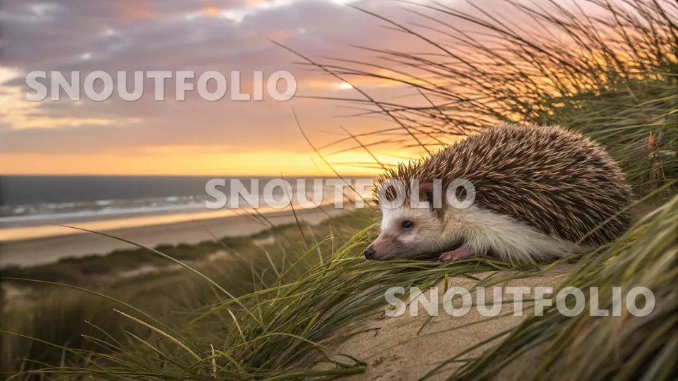 Wild Portrait of the Southern White-breasted Hedgehog