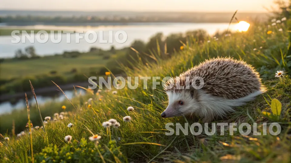 Lively Gaze of the Southern White-breasted Hedgehog