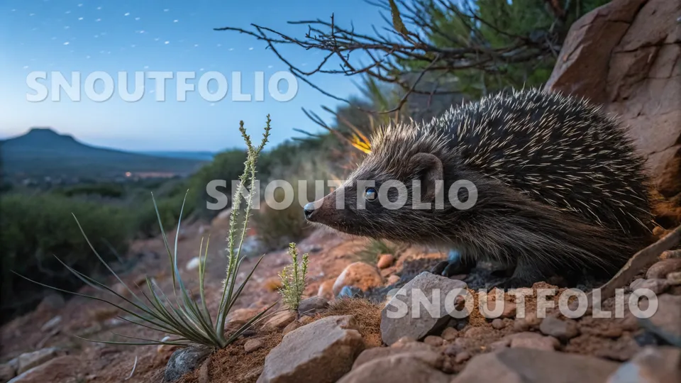 Elegant Pose of the Brandt’s Hedgehog
