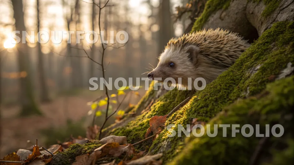 Golden Glimpse of the Amur Hedgehog