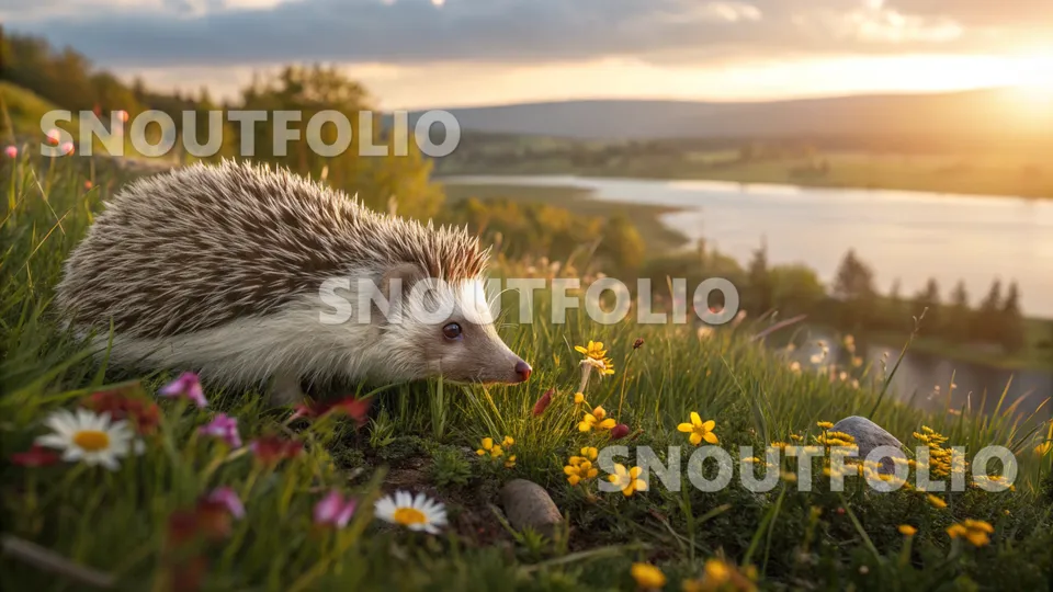 Cheerful Pose of the Southern White-breasted Hedgehog