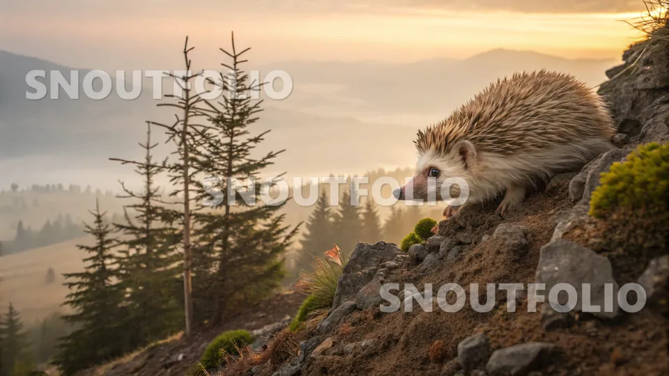 Vivid Silhouette of the Amur Hedgehog