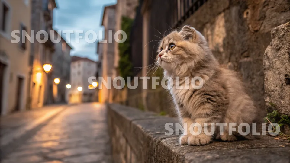 Silent Wanderer of the Scottish Fold-Siberian Mix