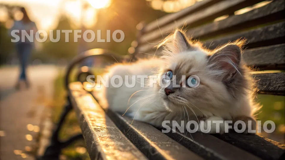 Lively Pose of the Ragdoll-Siberian Mix