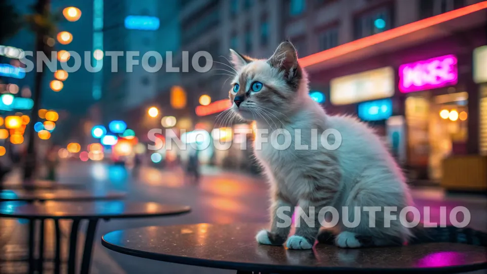 Curious Portrait of the American Bobtail-Siamese Mix